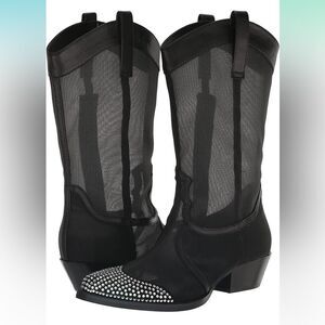NEW- Karl Lagerfeld Paris Women's Lakota-Western Boo Ankle Boot- Size 6.5